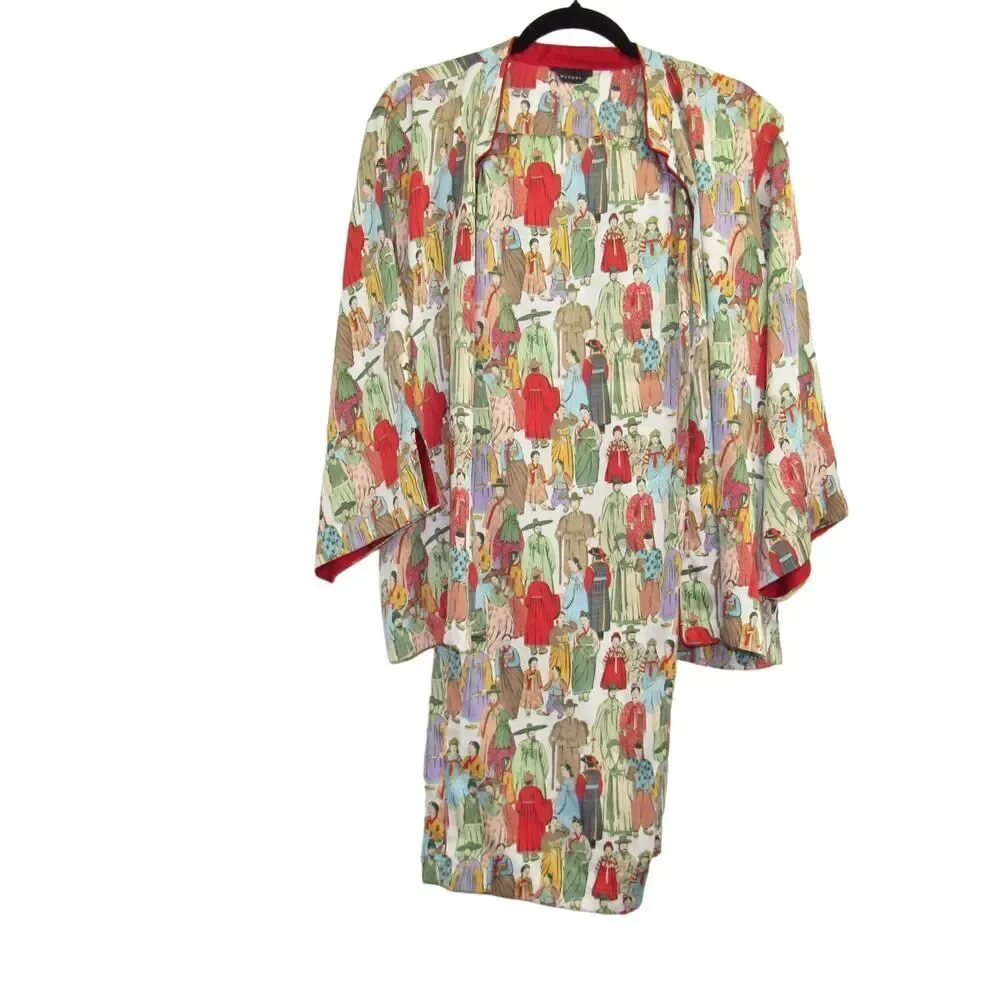 Natori Women's Dynasty Pajama Set in Red Print - Picture 8 of 9